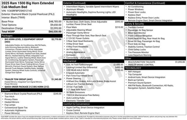 2025 Ram 1500 Big Horn/Lone Star