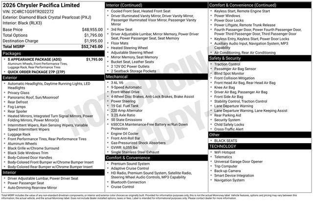 2026 Chrysler Pacifica Limited