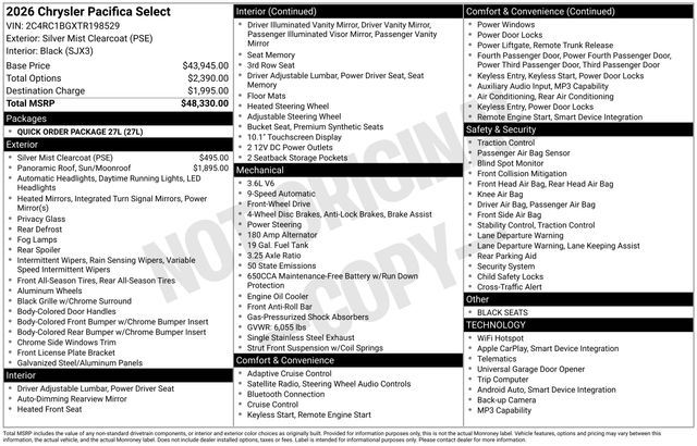 2026 Chrysler Pacifica Select