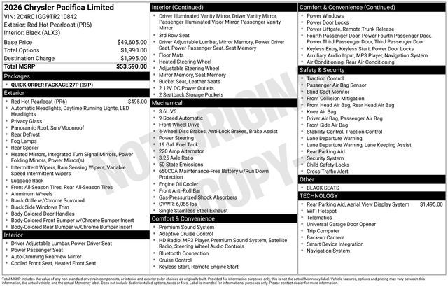 2026 Chrysler Pacifica Limited