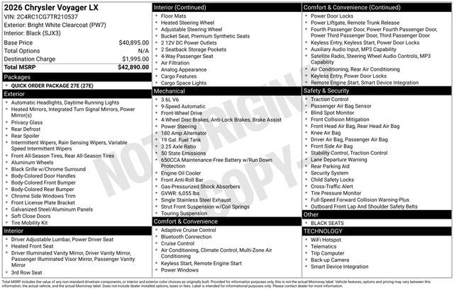 2026 Chrysler Voyager LX