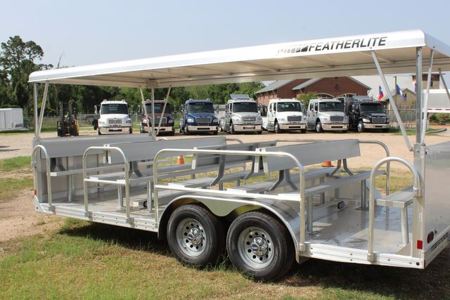 2026 Featherlite 3115 TRAM 28 Passenger 7 Aluminum Benches with Roof | CONROE, TX | SportChassis/ Featherlite Trailers of Texas