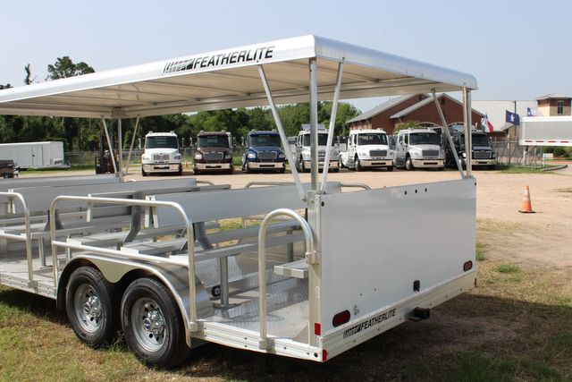 2026 Featherlite 3115 TRAM 28 Passenger 7 Aluminum Benches with Roof | CONROE, TX | SportChassis/ Featherlite Trailers of Texas