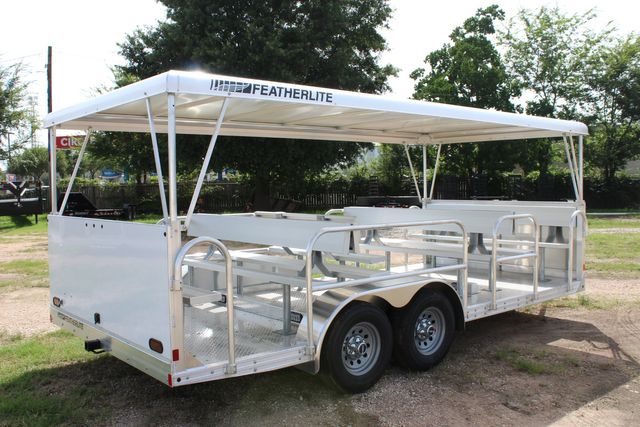 2026 Featherlite 3115 TRAM 28 Passenger 7 Aluminum Benches with Roof | CONROE, TX | SportChassis/ Featherlite Trailers of Texas