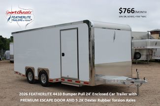 2026 Featherlite 4410 Enclosed Car Trailer 20' Enclosed Car Hauler Prem Escape Door Cabinets | CONROE, TX | SportChassis/ Featherlite Trailers of Texas
