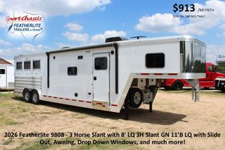 2026 Featherlite 9808 - 3 Horse Slant with 8' LQ 3H Slant GN 11'B LQ w/ Lining & Insulated Horse | CONROE, TX | SportChassis/ Featherlite Trailers of Texas