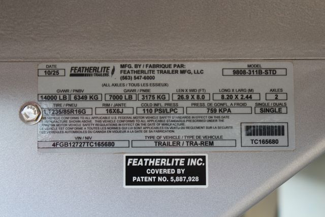 2026 Featherlite 9808 - 3 Horse Slant with 8' LQ 3H Slant GN 11'B LQ w/ Lining &amp; Insulated Horse | CONROE, TX | SportChassis/ Featherlite Trailers of Texas