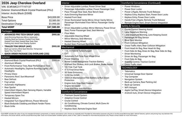 2026 Jeep Cherokee Overland