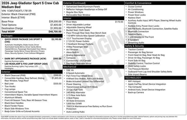 2026 Jeep Gladiator Sport S