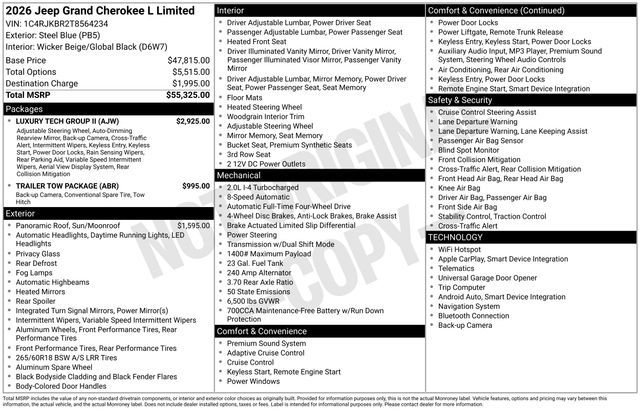 2026 Jeep Grand Cherokee L Limited