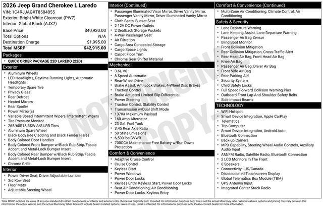 2026 Jeep Grand Cherokee L Laredo