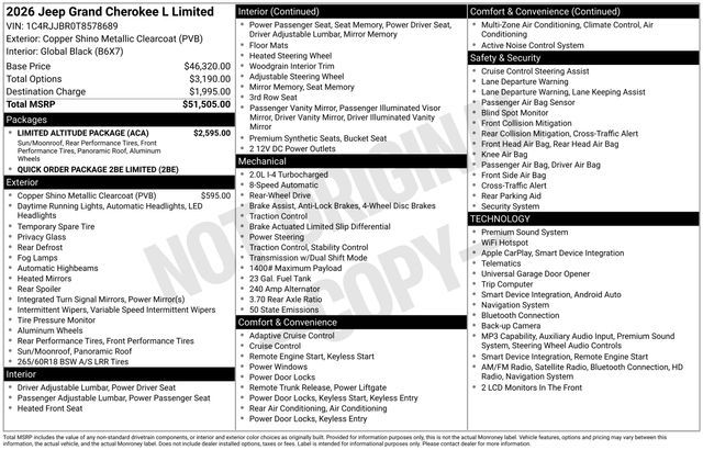 2026 Jeep Grand Cherokee L Limited