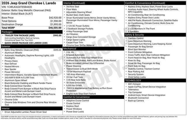 2026 Jeep Grand Cherokee L Laredo