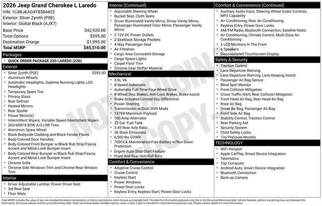 2026 Jeep Grand Cherokee L Laredo