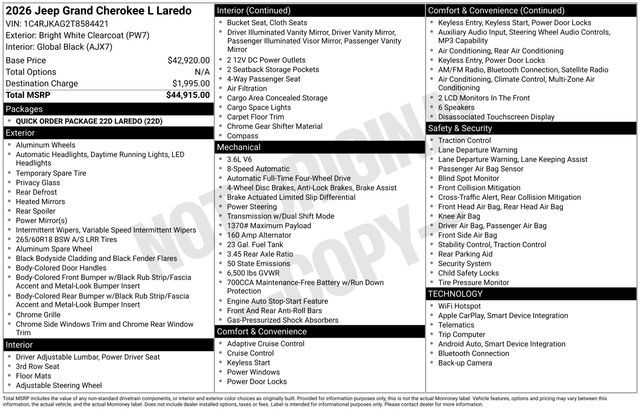 2026 Jeep Grand Cherokee L Laredo