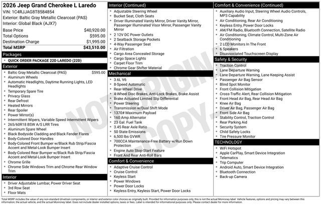 2026 Jeep Grand Cherokee L Laredo