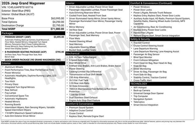2026 Jeep Grand Wagoneer Base
