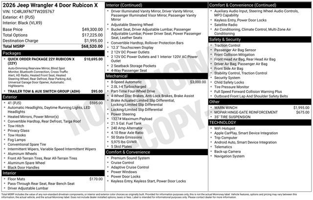 2026 Jeep Wrangler Rubicon X