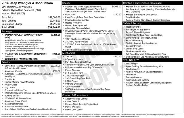 2026 Jeep Wrangler Sahara