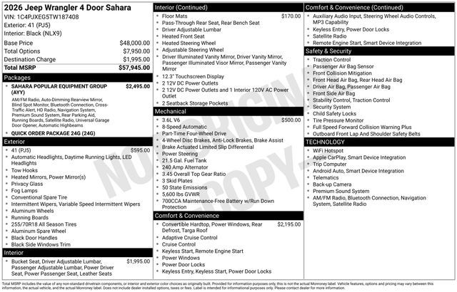 2026 Jeep Wrangler Sahara