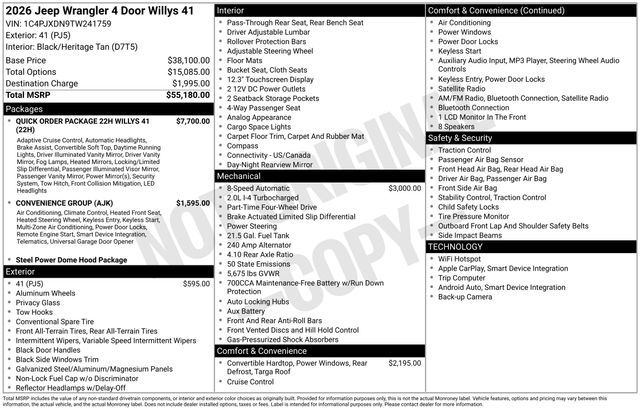 2026 Jeep Wrangler Willys
