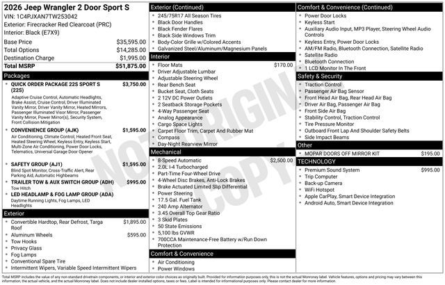 2026 Jeep Wrangler Sport S