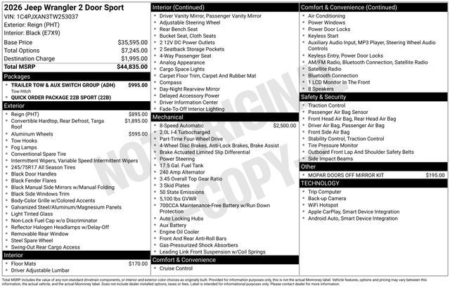 2026 Jeep Wrangler Sport