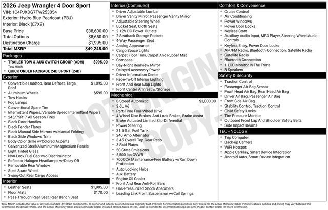 2026 Jeep Wrangler Sport