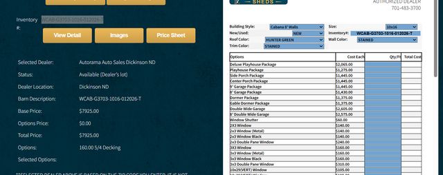 2026 Old Hickory Sheds 10x16 Cabana