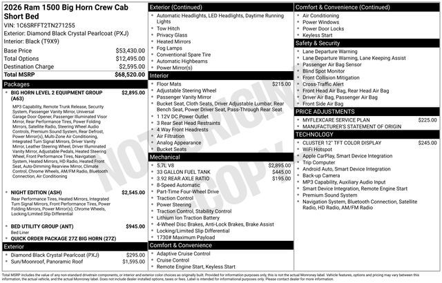 2026 Ram 1500 Big Horn/Lone Star
