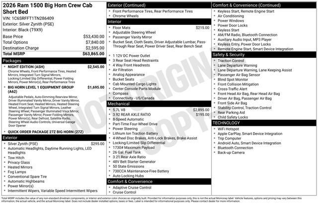 2026 Ram 1500 Big Horn/Lone Star