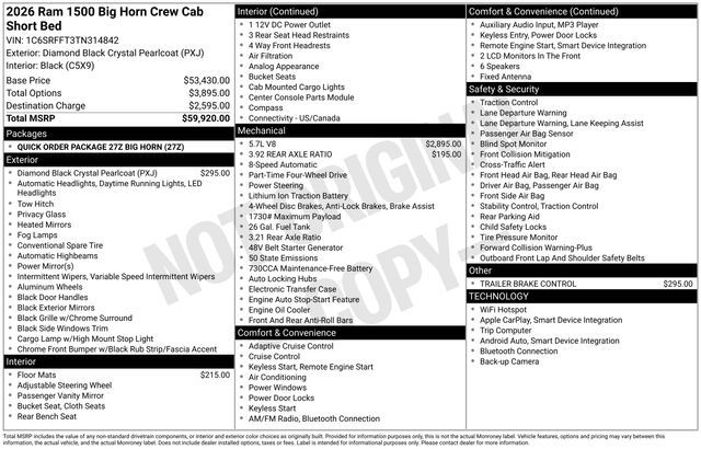2026 Ram 1500 Big Horn/Lone Star