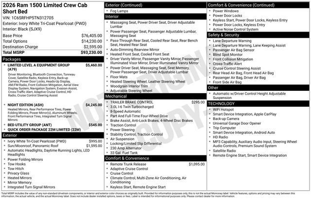 2026 Ram 1500 Limited