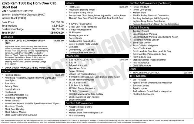 2026 Ram 1500 Big Horn/Lone Star