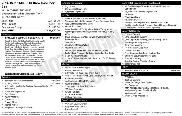 2026 Ram 1500 RHO