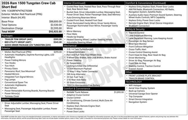 2026 Ram 1500 Tungsten