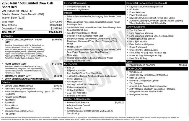 2026 Ram 1500 Limited