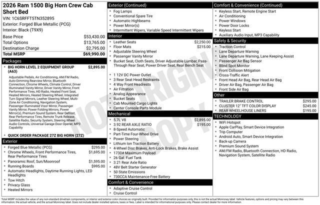 2026 Ram 1500 Big Horn/Lone Star