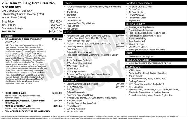 2026 Ram 2500 Big Horn