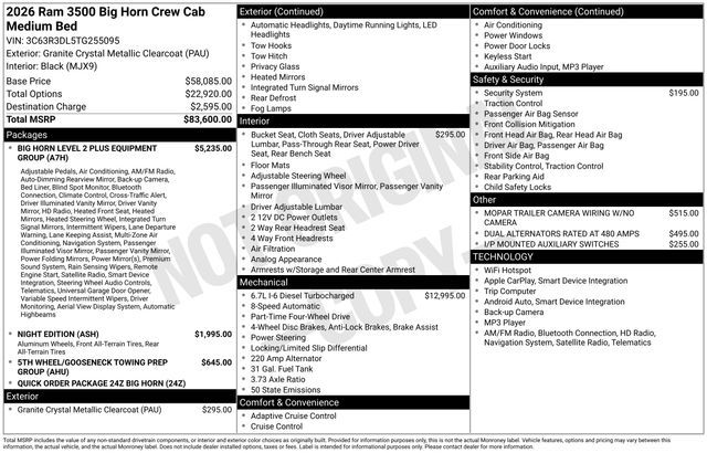 2026 Ram 3500 Big Horn