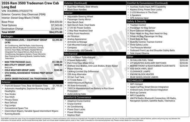 2026 Ram 3500 Tradesman