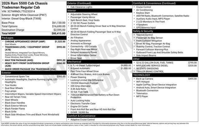 2026 Ram 5500 Tradesman